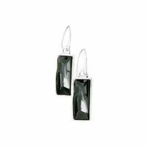 unique earrings with grey crystal