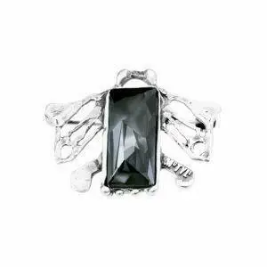 handmade silver brooch with crystal