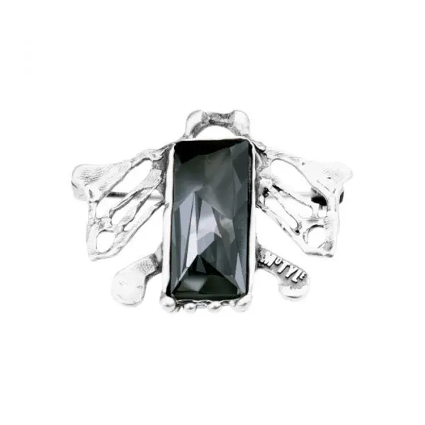 handmade silver brooch with crystal