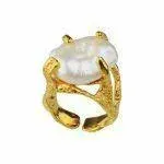 artistic handmade ring with pearl