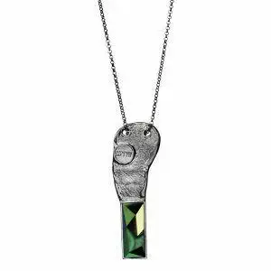 unique silver necklace with silver form