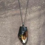 silver necklace with crystal