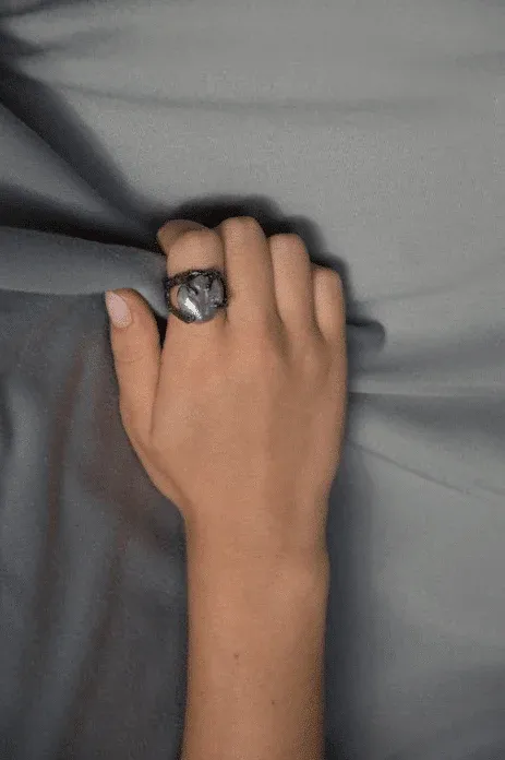 artistic handmade ring with pearl