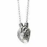 heart shaped silver handmade necklace