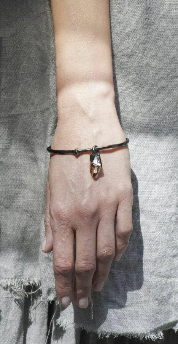 silver bracelet with crystal