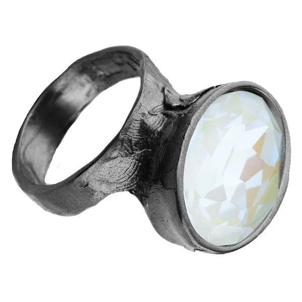 Handmade silver ring with crystal