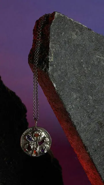 rodowany naszyjnik magma motyle