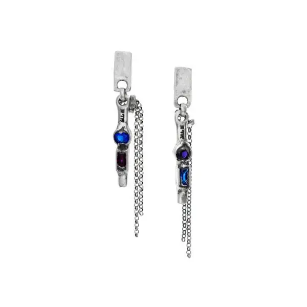 silver earrings from the Magma collection