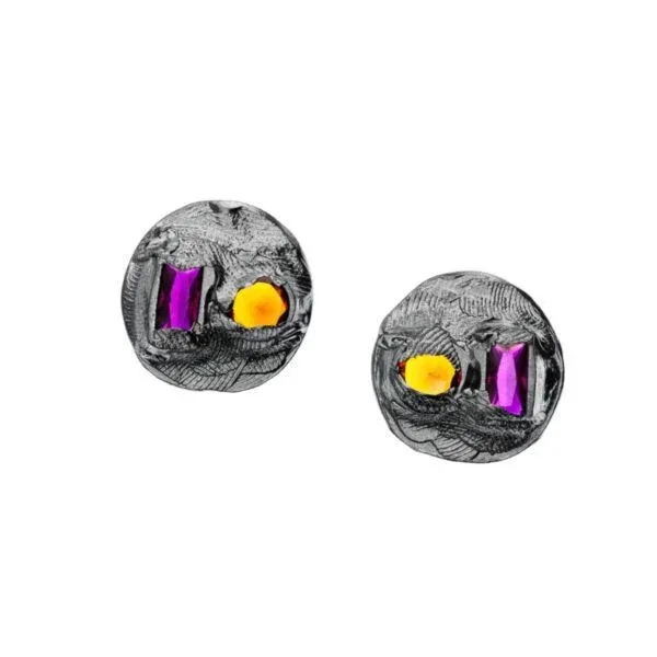 srebrne kolczyki z kolekcji magma