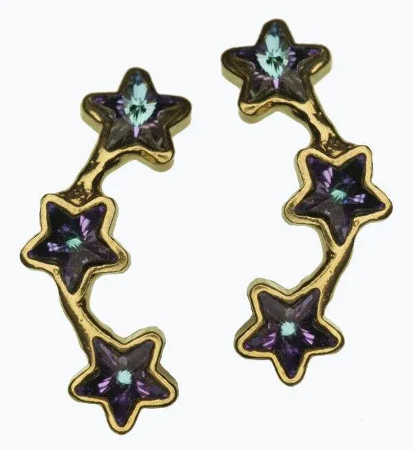 MOT_1635 złocone kolczyki artystyczne - Motyle