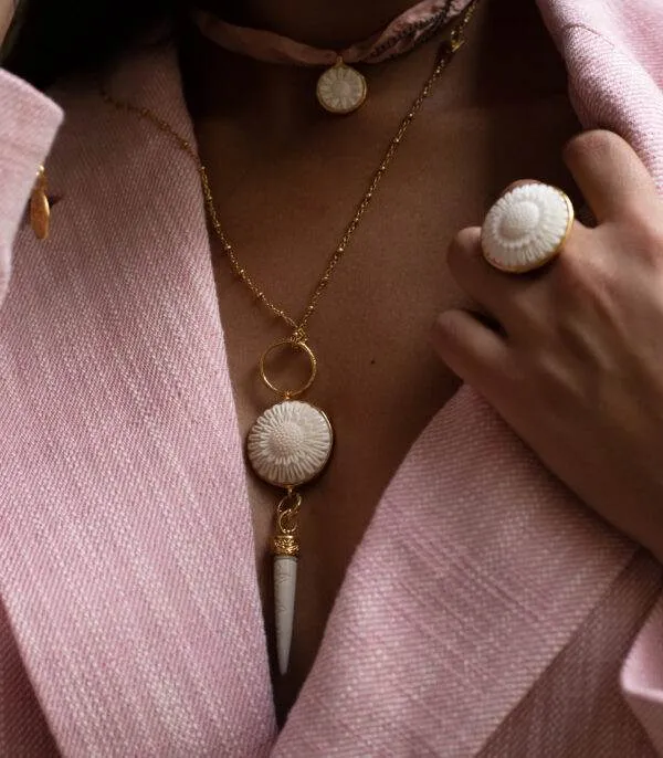 Długi naszyjnik ze srebra - ręcznie robiony Motyle