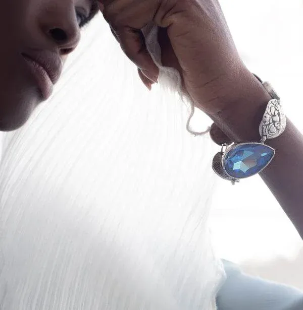 Srebrna bransoletka z kryształem - Motyle