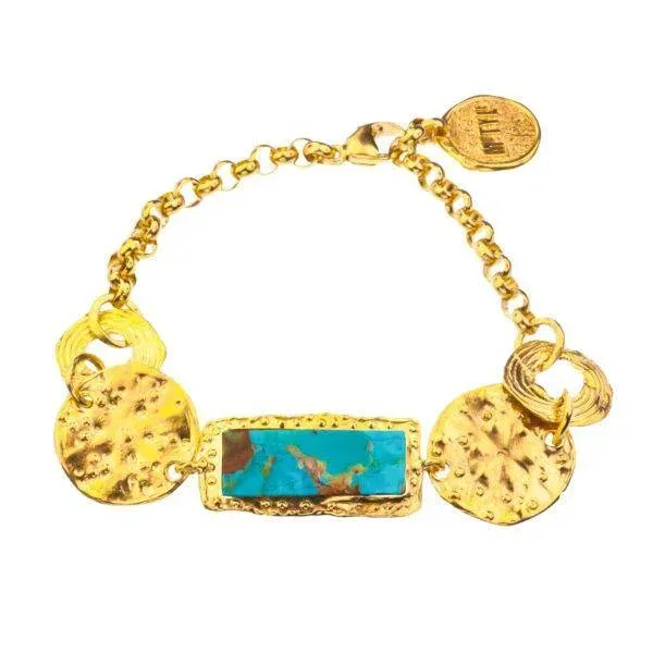 Złocona bransoletka z turkusem z kolekcji Shambhala marki Motyle